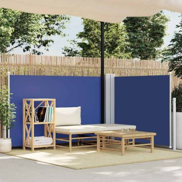 Tenda da Sole Laterale Retrattile Blu 120x1000 cm