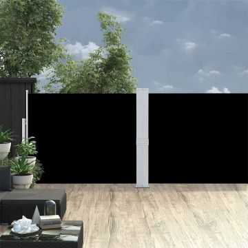Tenda da Sole Laterale Retrattile Nera 170x1000 cm