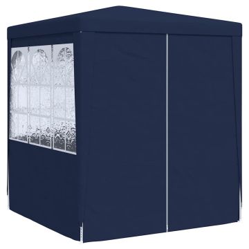 Gazebo Professionale con Pareti 2x2 m Blu 90 g/m²