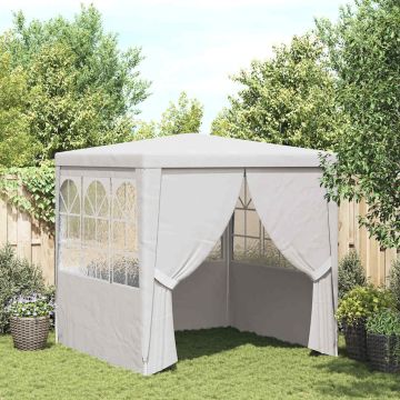 Gazebo Professionale con Pareti 2,5x2,5 m Bianco 90 g/m²