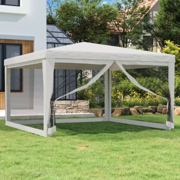 Tendone per Feste con 4 Pareti in Rete 4x4 m Bianco