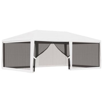 Tendone per Feste con 4 Pareti in Rete 4x6 m Bianco