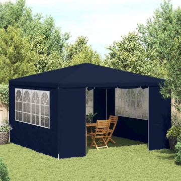 Gazebo Professionale con Pareti 4x4 m Blu 90 g/m²