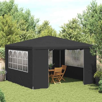 Gazebo Professionale con Pareti 4x4 m Antracite 90 g/m²