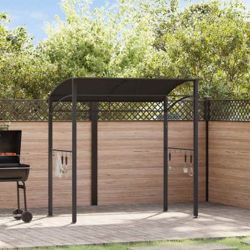 Gazebo per Barbecue 215x150x220 cm Antracite in Acciaio