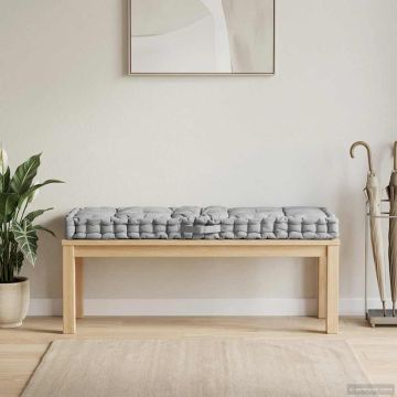 Cuscino per Pallet e Pavimento in Cotone 120x40x7 cm Grigio