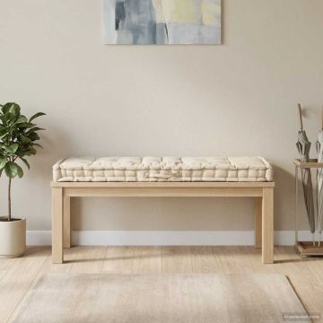 Cuscino per Pallet e Pavimento in Cotone 120x40x7 cm Beige