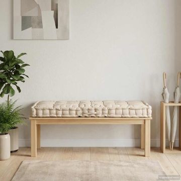 Cuscino per Pallet e Pavimento in Cotone 120x80x10 cm Beige