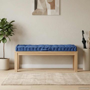Cuscino per Pallet e Pavimento in Cotone 120x40x7 cm Blu Chiaro