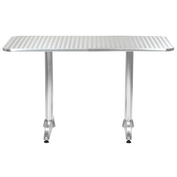 Tavolo da Giardino Argento 120x60x70 cm in Alluminio