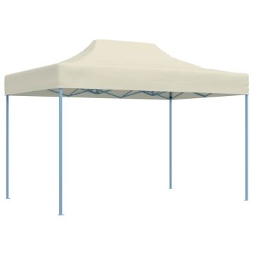 Gazebo Professionale Pieghevole 3x4m Acciaio Crema
