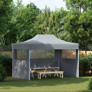 Gazebo Professionale Pieghevole 3 Pareti 3x4m Acciaio Antracite