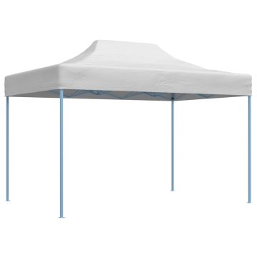 Gazebo Professionale Pieghevole 280x410x315 cm Acciaio Bianco