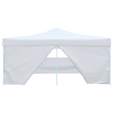 Gazebo Pieghevole con 4 Pareti 5x5 m Bianco