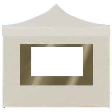 Gazebo Professionale Pieghevole Alluminio con Pareti 2x2m Crema