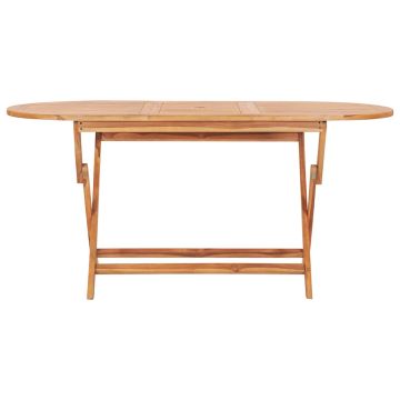 Tavolo da Giardino Pieghevole 160x80x75 cm in Massello di Teak