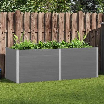 Letto Rialzato da Giardino 250x100x91 cm in WPC Grigio