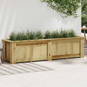Fioriera Rialzata 196x50x50 cm in Legno di Pino Impregnato