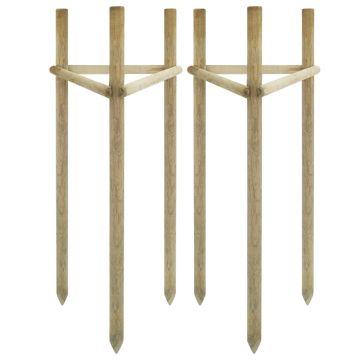 Picchetti per Albero 2 pz in Pino Impregnato 50x45x170 cm
