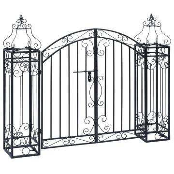 Cancello Ornamentale da Giardino Ferro Battuto 22x20,5x100 cm