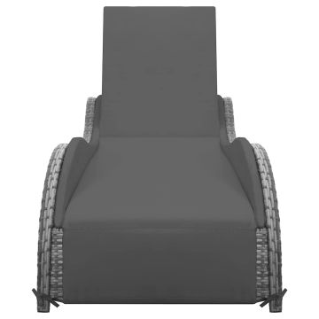 Lettino Prendisole con Cuscino in Polyrattan Antracite