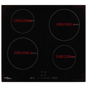 Piano Cottura a Induzione 4 Zone e Controlli Touch Vetro 7000 W