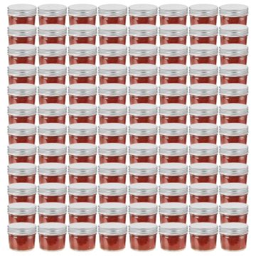 Vaso per Marmellata in Vetro Coperchio Argento 96 pz 110 ml