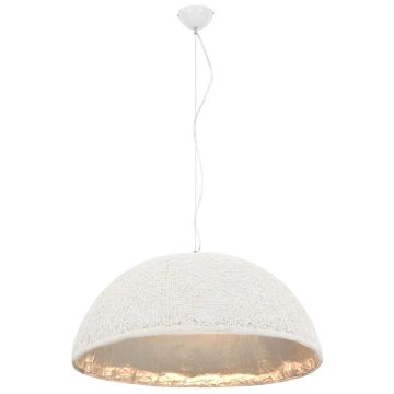 Lampadario da Soffitto Bianco e Argento Ø70 cm E27