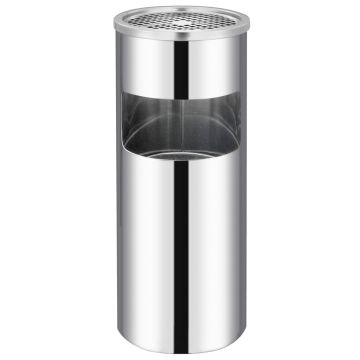 Pattumiera con Posacenere 30 litri in acciaio inox
