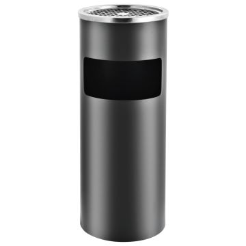 Pattumiera con Posacenere 30 L grigio acciaio