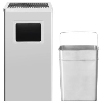 Pattumiera con Posacenere 45 L in acciaio inox