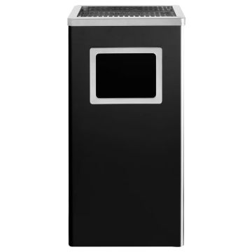Pattumiera con Posacenere 45 L in acciaio nero
