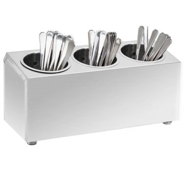 Portaposate con 3 Inserti Rettangolare in Acciaio Inox