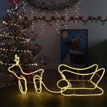 Renne e Slitta Decorazione Natalizia per Esterni 252 LED