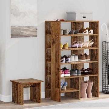 Mobile per scarpe 2 pz 62 x 35 x 100 cm Legno ingegnerizzato