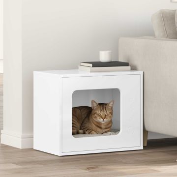 Casa per Gatti Bianco Lucido 51 x 30 x 42,5 cm