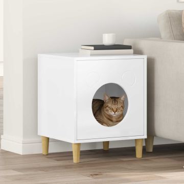 Casa per Gatti Bianco Lucido 42,5 x 40 x 53 cm
