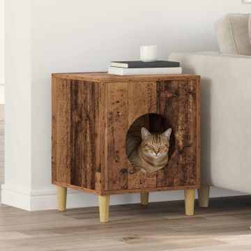 Casa per Gatti Legno antico 42,5 x 40 x 53 cm