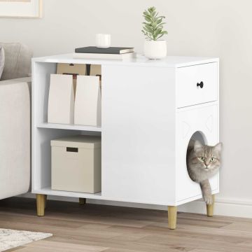 Casa per Gatti Bianco Lucido 72 x 42,5 x 70 cm