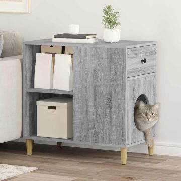 Casa per Gatti Sonoma grigio 72 x 42,5 x 70 cm