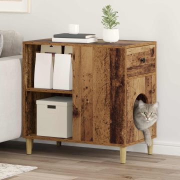 Casa per Gatti Legno antico 72 x 42,5 x 70 cm