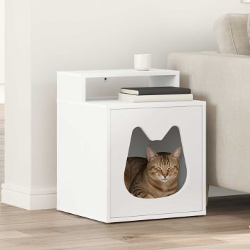 Casa per Gatti Bianco 42,5 x 40 x 53,5 cm Legno ingegnerizzato
