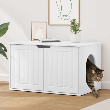 Casa per Gatti Bianco 85 x 55 x 50,5 cm Legno ingegnerizzato
