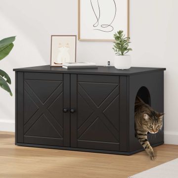 Casa per Gatti Nero 85 x 55 x 50,5 cm Legno ingegnerizzato