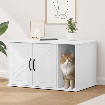 Casa per Gatti Bianco 85 x 55 x 50,5 cm Legno ingegnerizzato