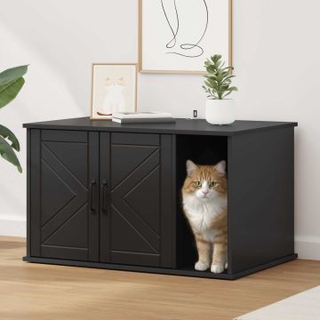 Casa per Gatti Nero 85 x 55 x 50,5 cm Legno ingegnerizzato