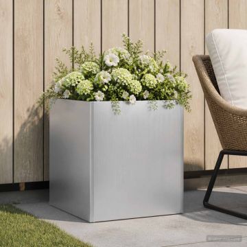 Vaso da giardino Argento 35 x 35 x 35 cm Acciaio zincato