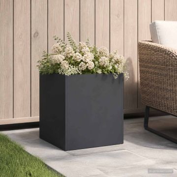 Vaso da giardino Nero 45 x 45 x 45 cm Acciaio laminato a freddo