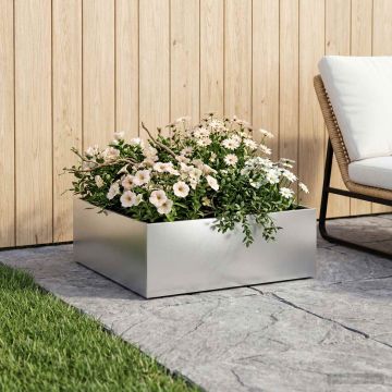 Vaso da giardino Argento 40 x 40 x 20 cm Acciaio zincato