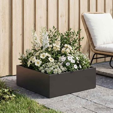 Vaso da giardino Nero 60 x 60 x 20 cm Acciaio laminato a freddo